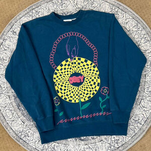 Obey blue crew neck sweatshirt - Size S
